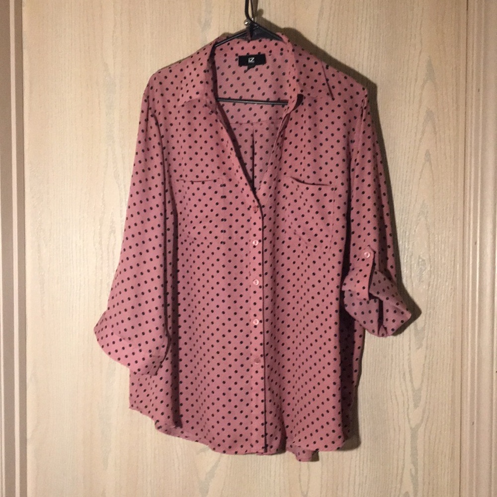 IZ Pink and Black Chiffon Shirt
